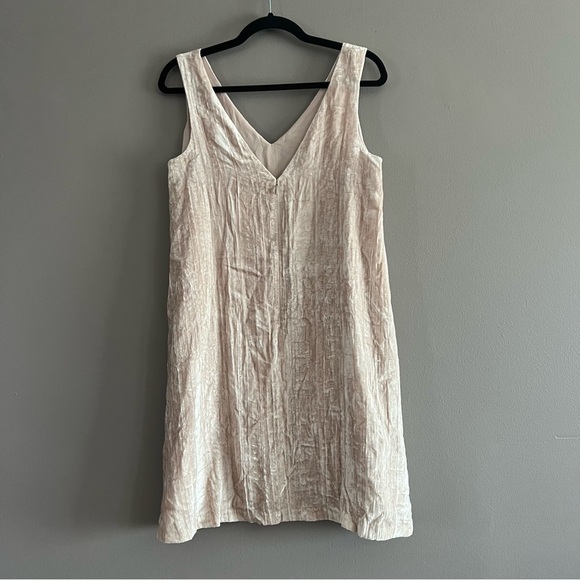 Loft Crushed Velvet Blush Swing Dress Size 6 - Picture 3 of 12